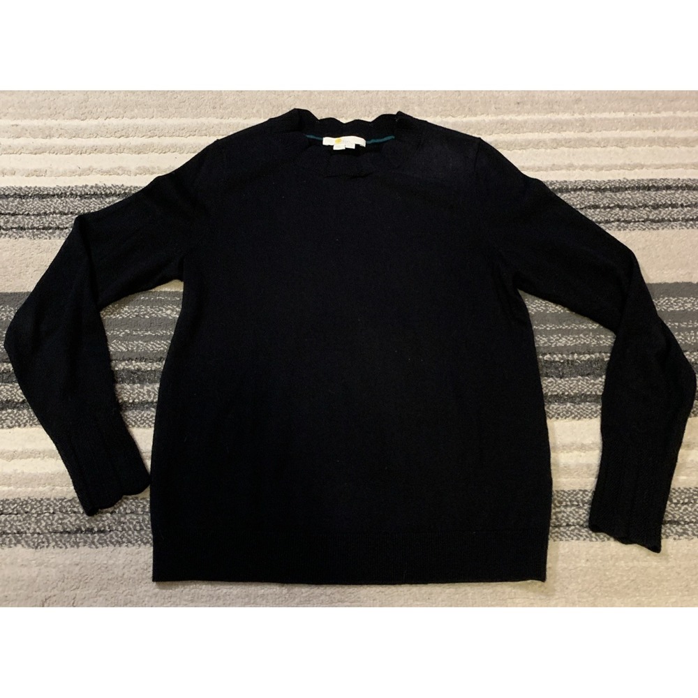 Boden Sweater Women's Size 6‎  Wool Blend Hambleden Scallop Neck Cuffs